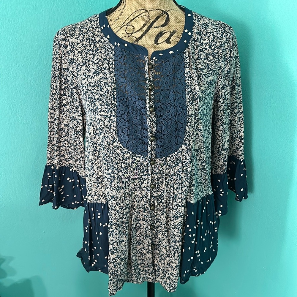 Anthropologie Maeve Boho Flirty Blouse Top 6